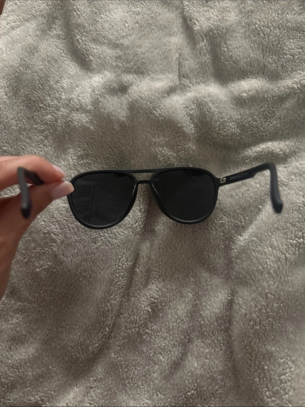 And wood aviator Black Sunglasses